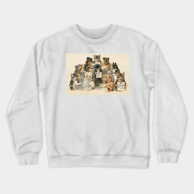 Dog and Cats Gospel Choir Crewneck Sweatshirt by Star Scrunch